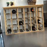Handcrafted solid wood freestanding wine rack with tabletop