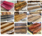 Finishes available for the handcrafted wine rack