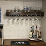 Edged Bar Shelf 8” Deep w/ Wine Glass Rack