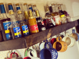 Rustic Coffee Mug Rack/Shelf