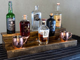Handcrafted wood liquor bottle display shelf