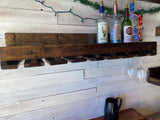 Edged Bar Shelf 8” Deep w/ Wine Glass Rack