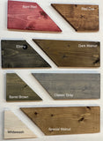 Finish sample photo for handcrafted wood bar shelf