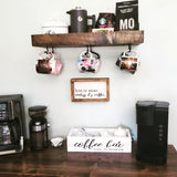 Rustic Coffee Mug Rack/Shelf