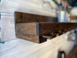 Edged Bar Shelf 8” Deep w/ Wine Glass Rack