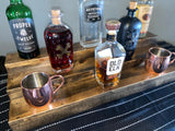 Reclaimed wood liquor bottle display shelf