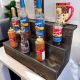 Handcrafted Coffee Syrup Bottle Display Shelf