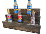 Handcrafted Coffee Syrup Bottle Display Shelf