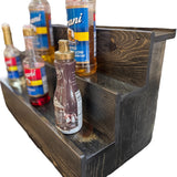 Handcrafted Coffee Syrup Bottle Display Shelf