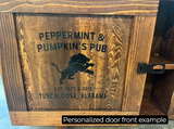 Handcrafted Reclaimed Wood Whiskey Cabinet | Freestanding or Wall Mounted Bar Cabinet