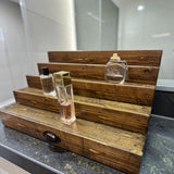 Deep Shelf Cologne and Perfume Display Shelf with Hidden Storage Drawer; 24 Inch Wide