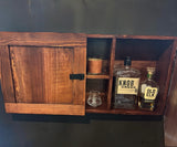 Handcrafted Reclaimed Wood Whiskey Cabinet | Freestanding or Wall Mounted Bar Cabinet