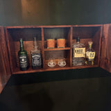 Handcrafted Reclaimed Wood Whiskey Cabinet | Freestanding or Wall Mounted Bar Cabinet
