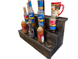 Handcrafted Coffee Syrup Bottle Display Shelf