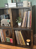 Rustic Vinyl Record Storage Cube | Stackable LP Record Shelf