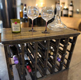 Reclaimed Wood Wine Rack /Freestanding with Shelf Top