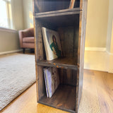 Rustic Vinyl Record Storage Cube | Stackable LP Record Shelf