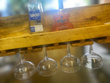 Rustic Floating Bar Shelf w/Martini / Margarita Glass Rack