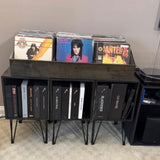 Rustic Vinyl Record Storage Cube | Stackable LP Record Shelf