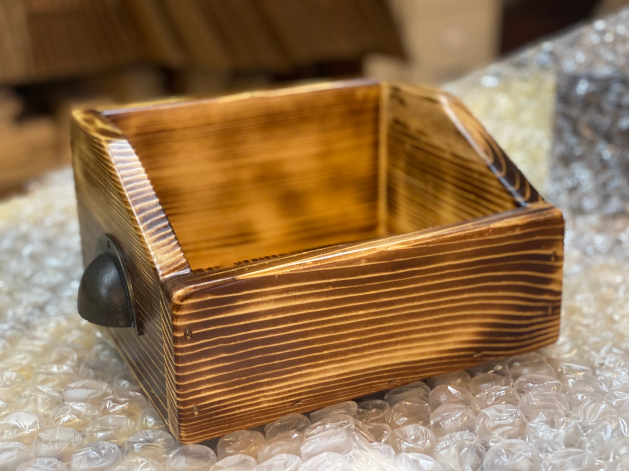 Reclaimed Wood 7” Vinyl Record Mini Storage Box – Rustic Ranch