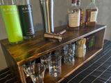 Reclaimed Wood Bar Back Liquor and Glass Cabinet