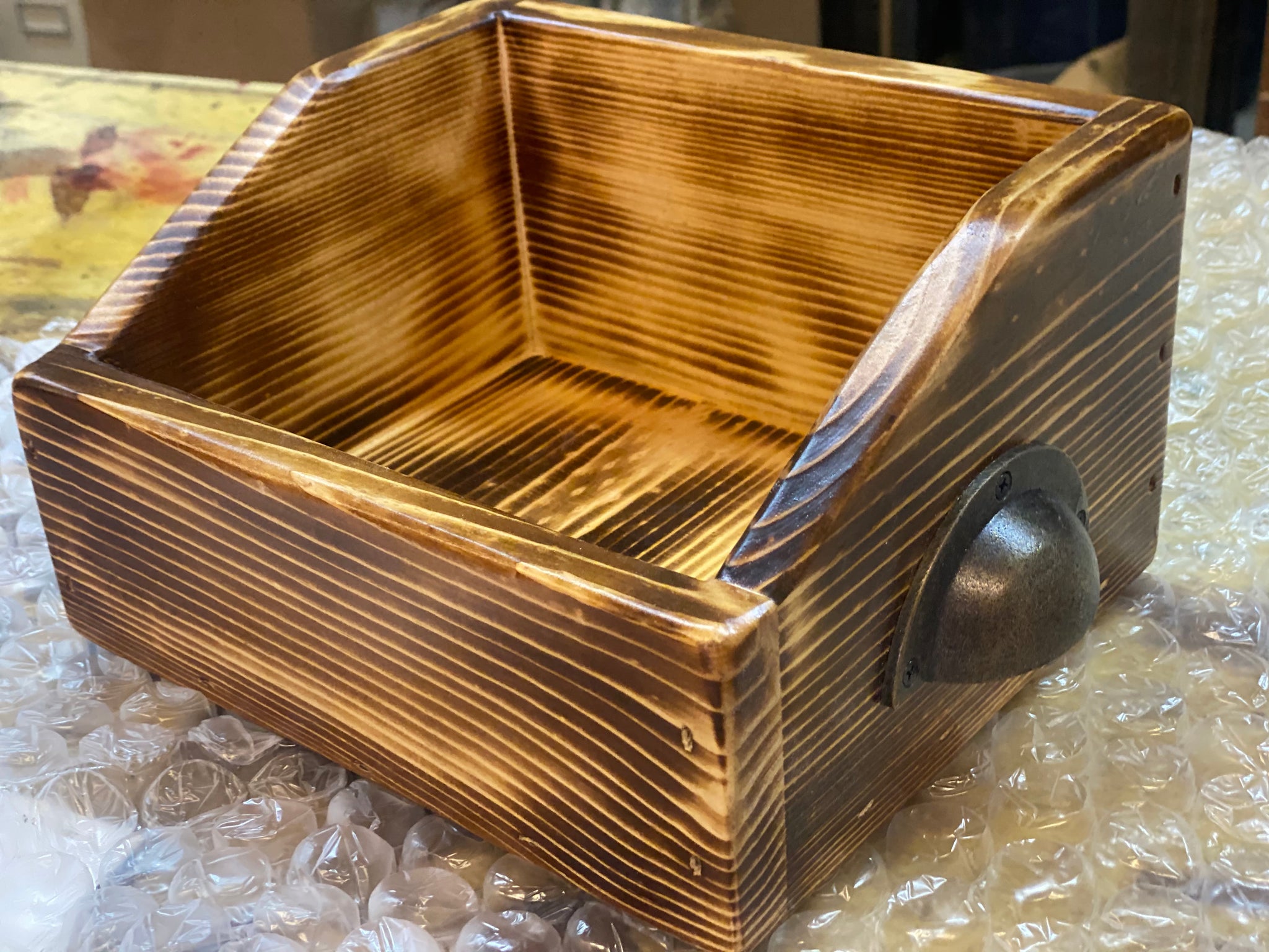 Reclaimed Wood 7” Vinyl Record Mini Storage Box – Rustic Ranch