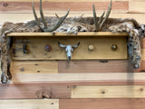 Handcrafted Wood Shelf with Western Ranch Knob Coat Rack